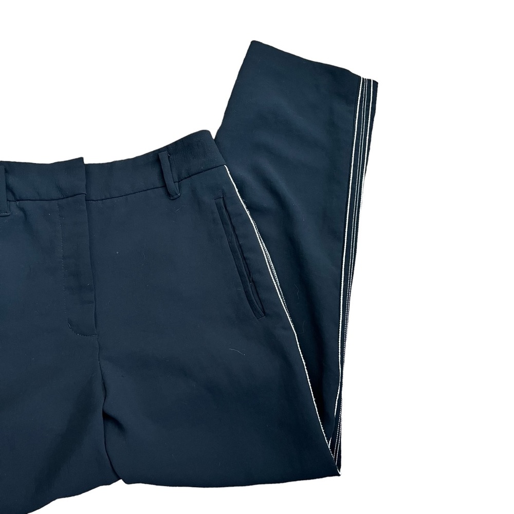 Aritzia Wilfred Black Tie-Front Pant White Striped Sided Trouser Size 8 - Picture 7 of 16